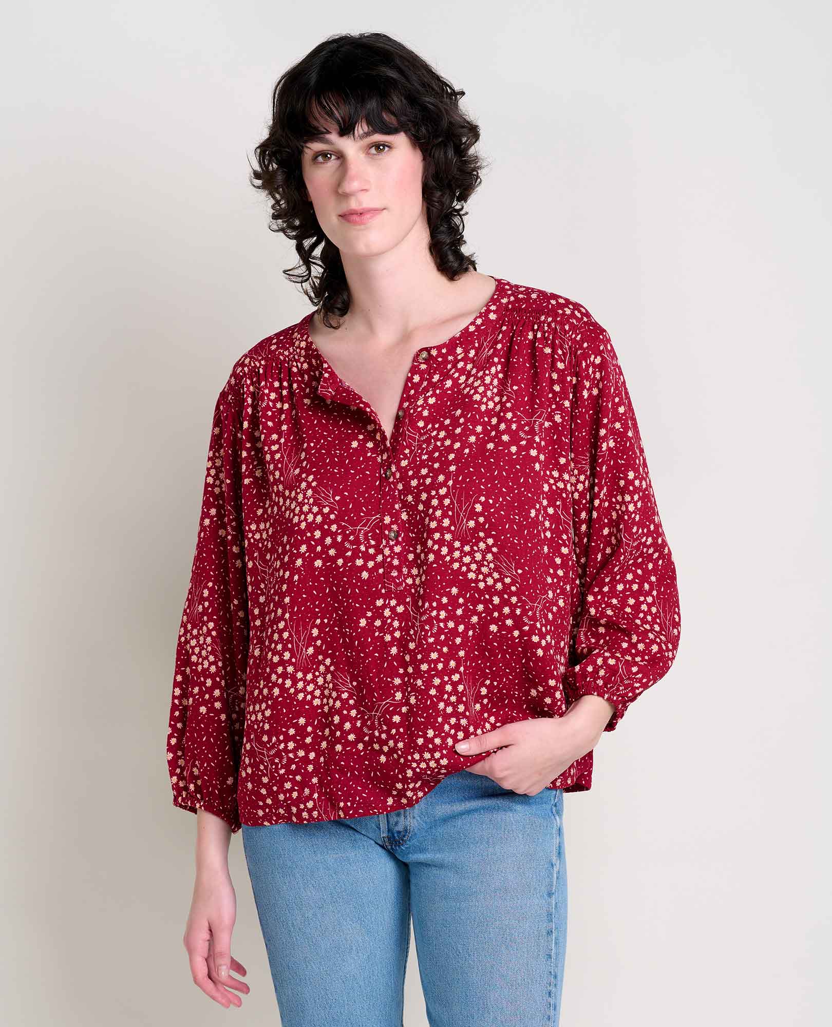 Red peasant top online