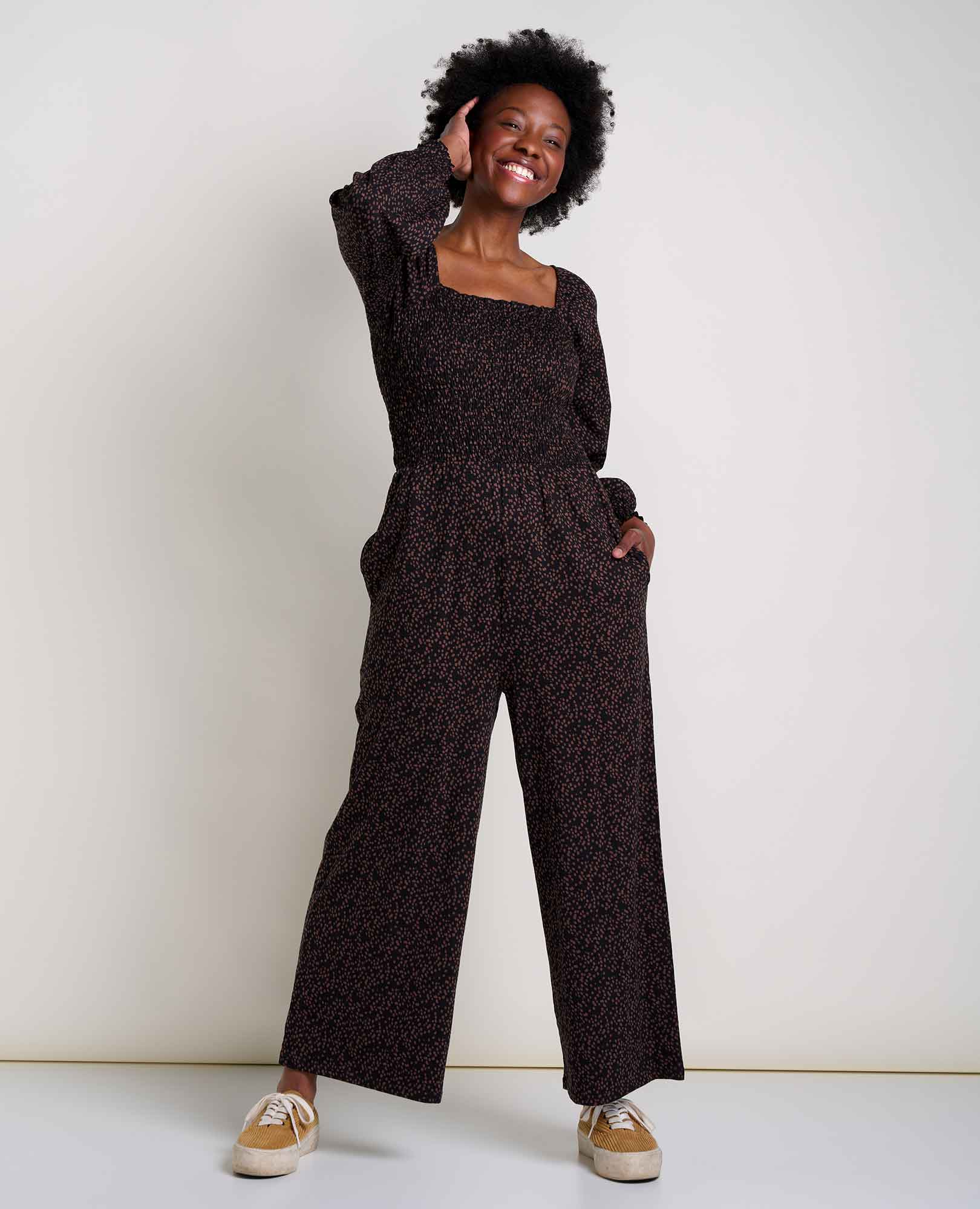 Gemina Long Sleeve Square Neck Jumpsuit Toad Co