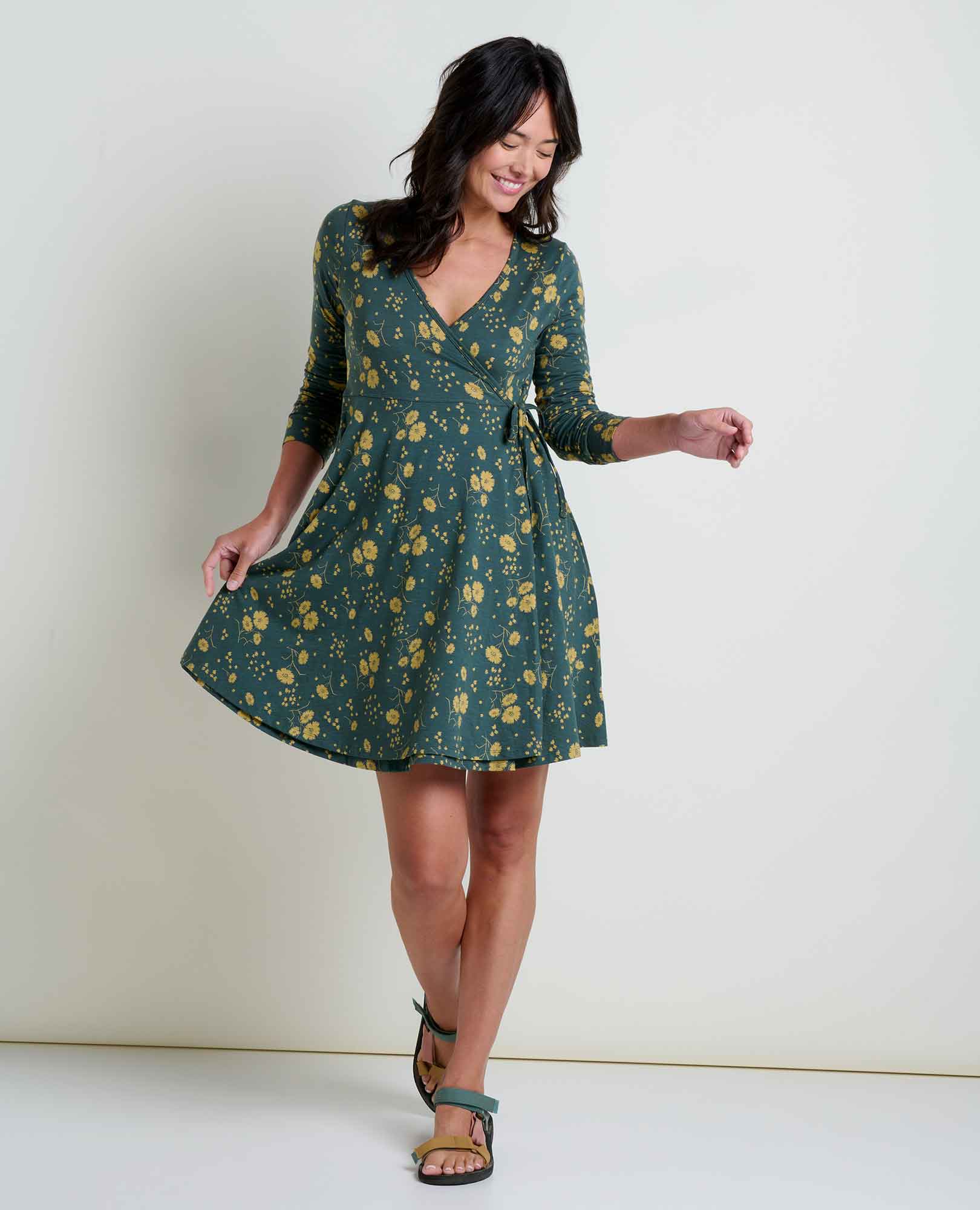 Freesia Long Sleeve Wrap Dress