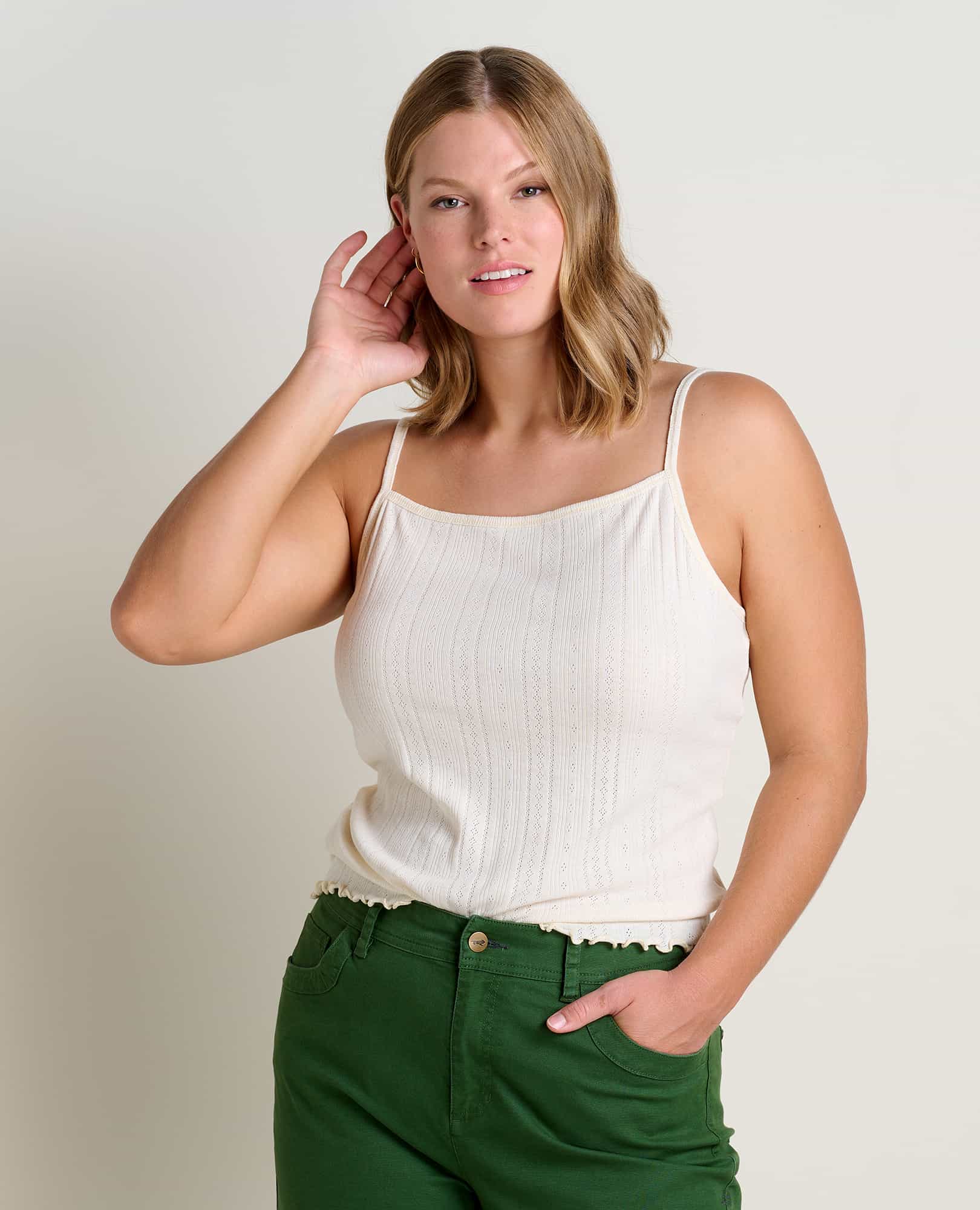Short Sleeved Organic Cotton Pointelle Tee Shirt [Pointelle T-shirt