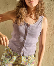 Foothill Pointelle Button Tank