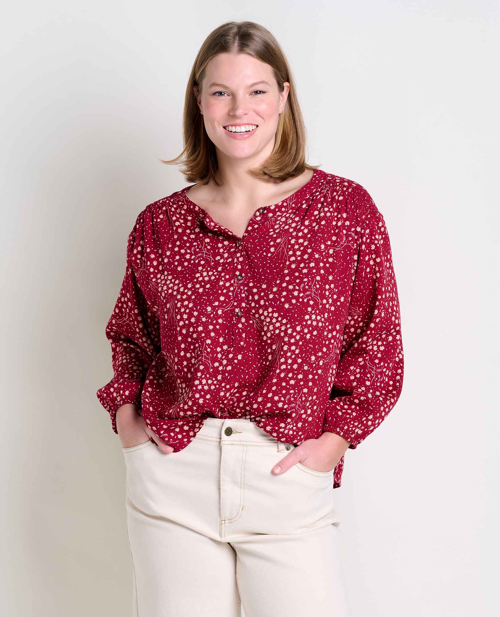 Manzana Long Sleeve Peasant Top