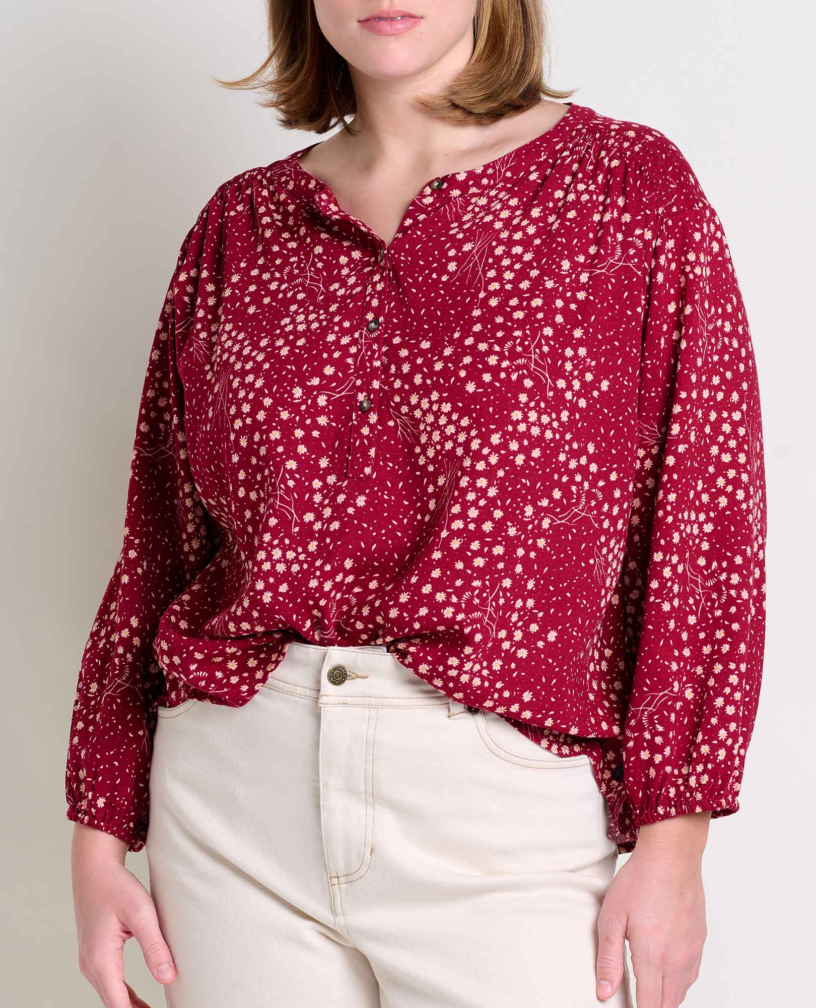 Manzana Long Sleeve Peasant Top