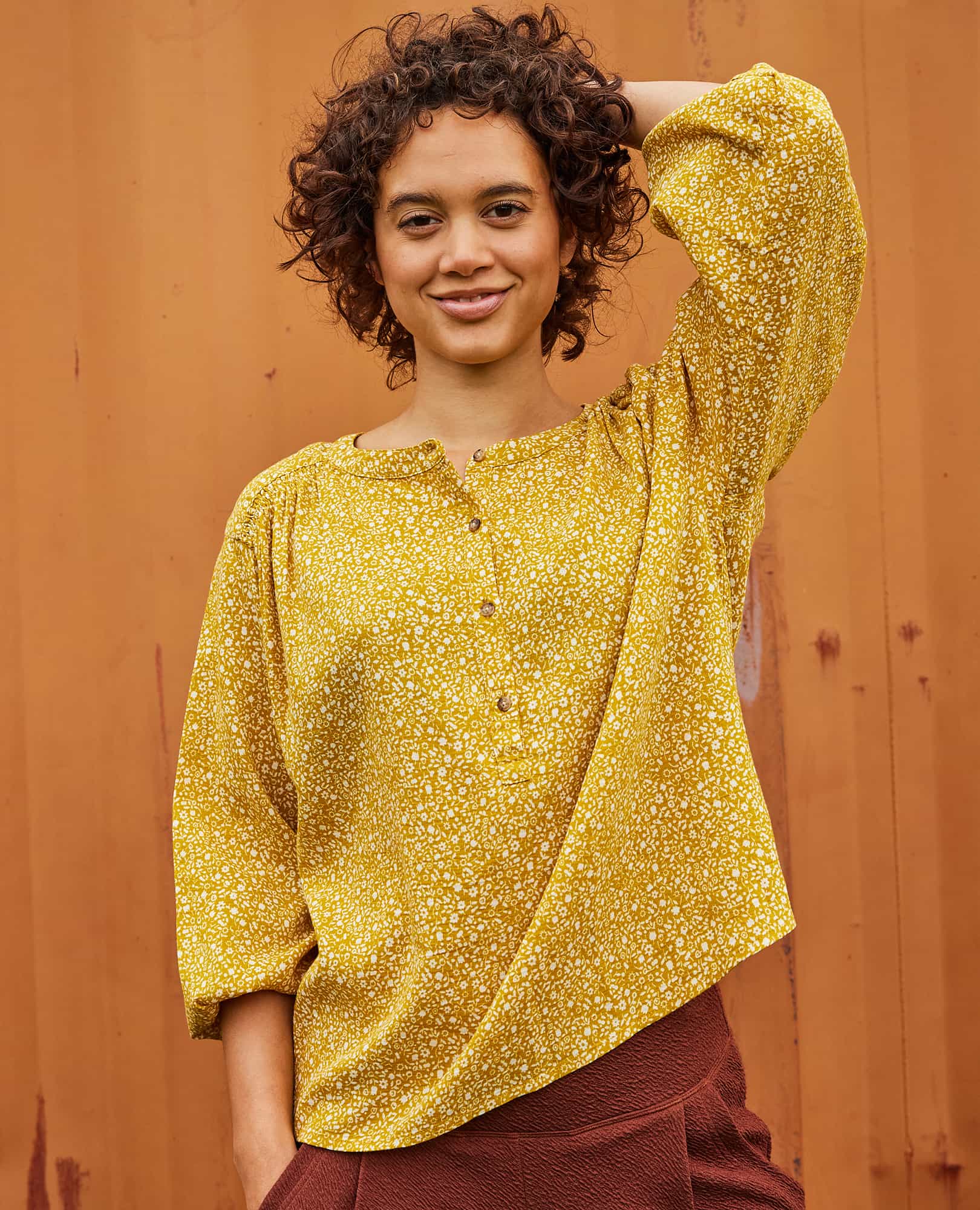 Manzana Long Sleeve Peasant Top