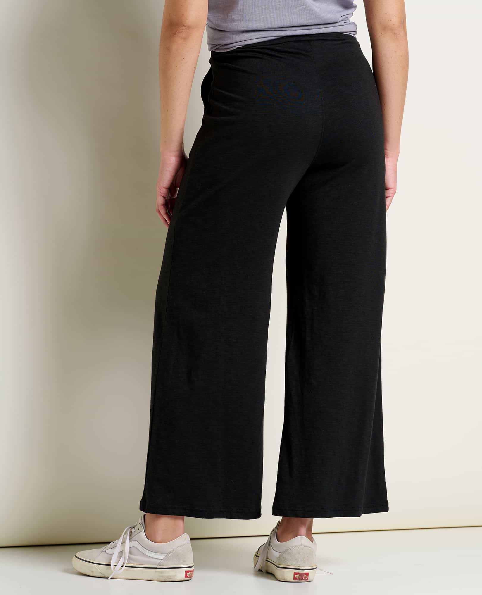 Wide Leg Capri Pants for Women Casual Summer Wide Leg Pants Elastic High  Waisted Cropped Lounge Trousers with Pockets