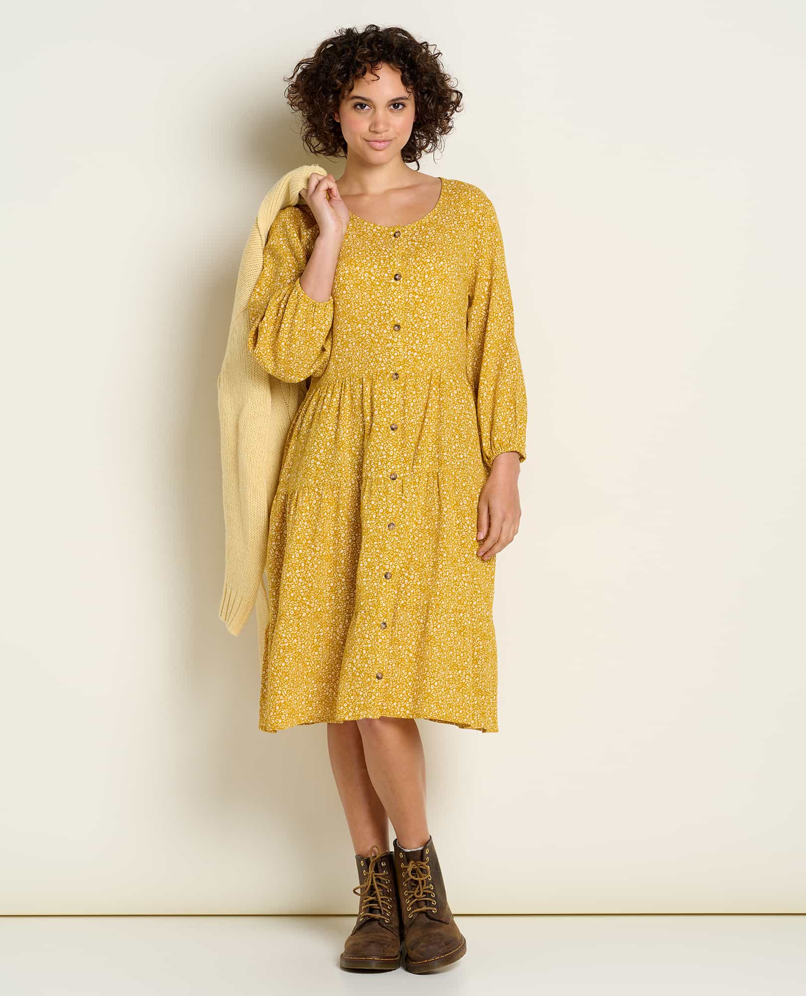 Manzana Tiered Long Sleeve Dress