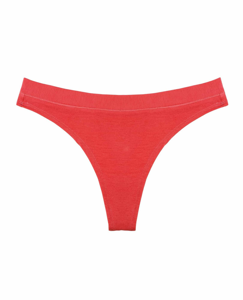 Single Stitch | Women's Thong Underwear | Sustainable Tencel (White, XS)